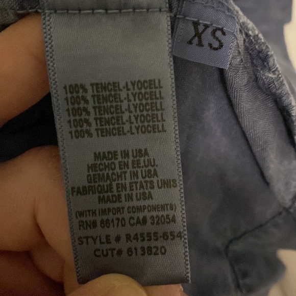 ❤️ XS ❤️ NWT Anthro Tank Top Chambray Tie Shoulder Adjustable Square Neck​ - Picture 5 of 6